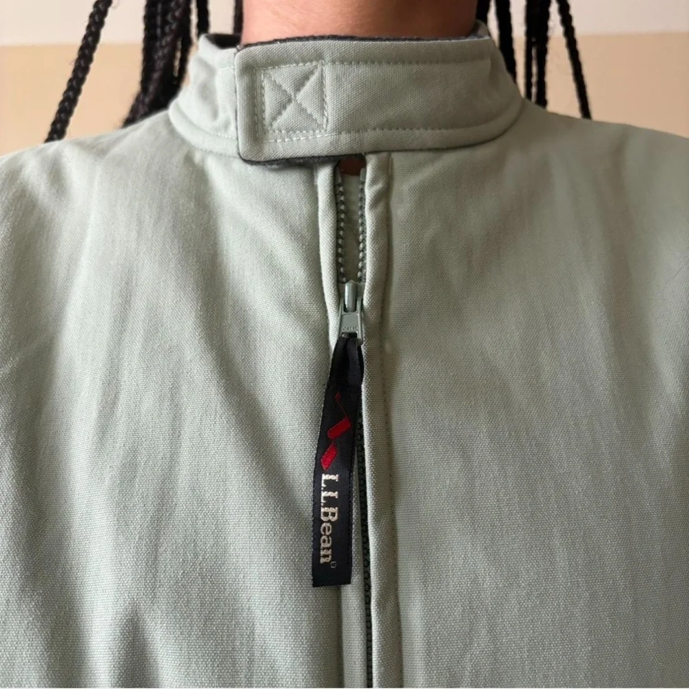 L.L. Bean Canvas Light Sage Green fleece lined women’s small cropped - Picture 4 of 14